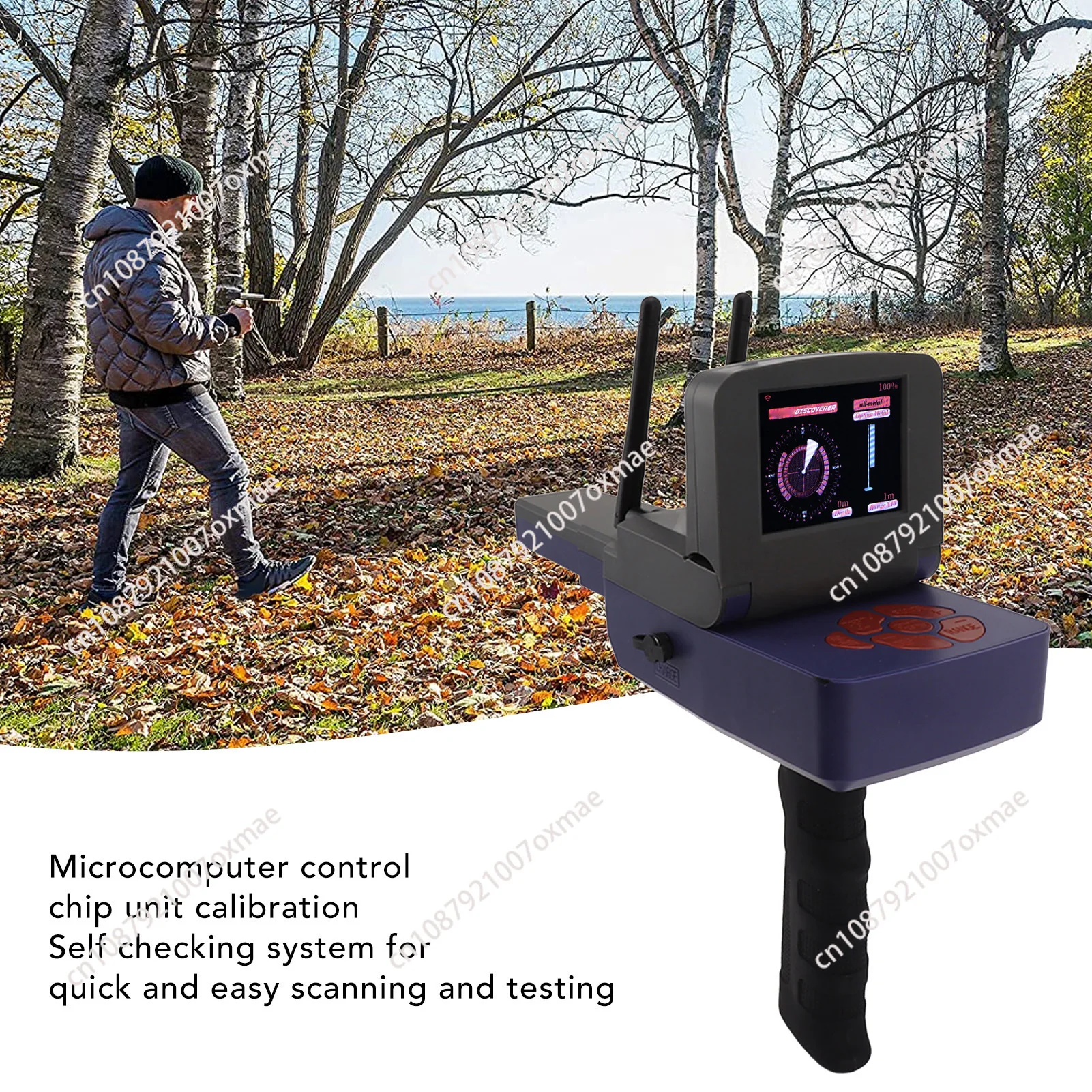 New Blue Remote Positioning Handheld Underground Metal Detector Field Scanning Search Device