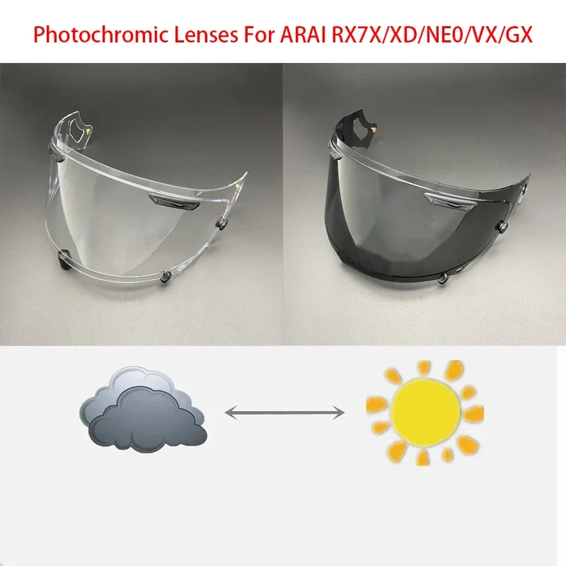 Photochromic Lenses Helmet Shield Lens for ARAI RX7X/XD/NE0/VX/GX