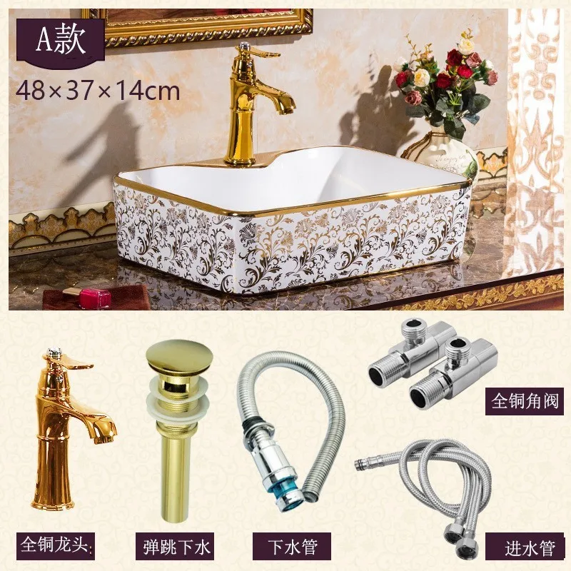 

Роскошная керамическая раковина Golden Light для дома и отелей: унитаз, умывальник, интегрированная керамическая раковина