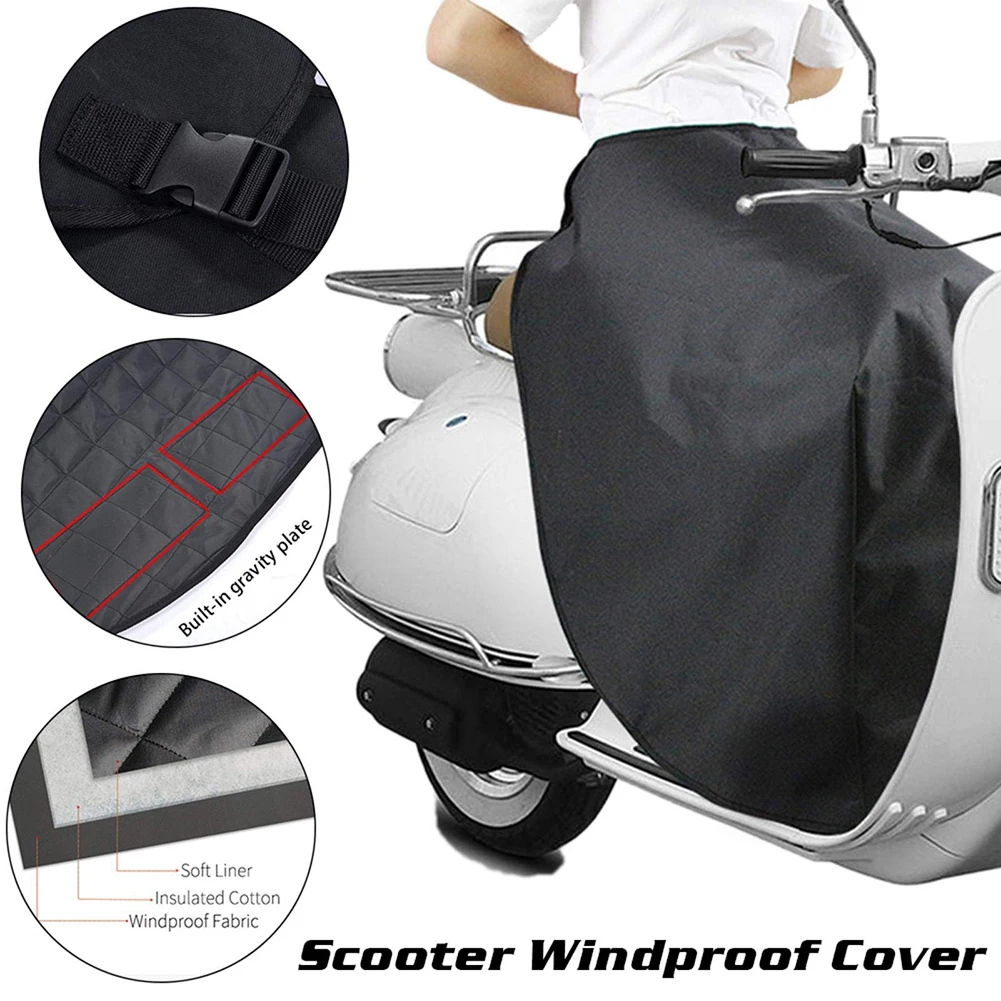 Parte Vento Trapunta Scooter Coperta Copri gamba Trapunta moto Antivento 1PC Accessori Nero Nuovo di zecca Alta qualità