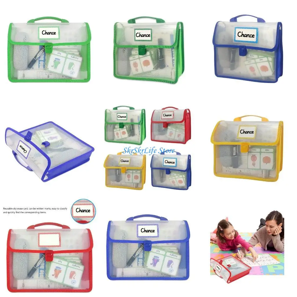 

E65E Transparent Handheld File Document Bag Lightweight School Book Bag for Student