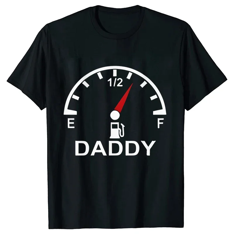 Mommy Daddy Baby T-shirts Family Matching Outfits Short Sleeve Tee Shirt Car Fuel Indicator Gas Meter Funny Graphic Y2k Tops