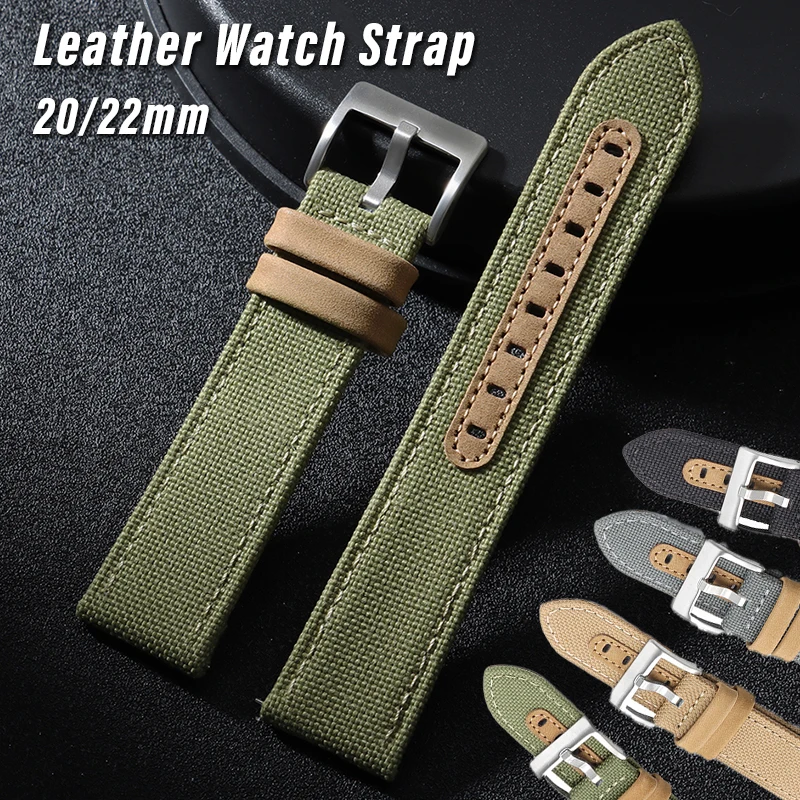 

Нейлоновый кожаный ремешок для часов 20 мм, 22 мм, высококачественный холщовый ремешок для браслета Seiko, спортивный, военный, универсальный браслет, аксессуары