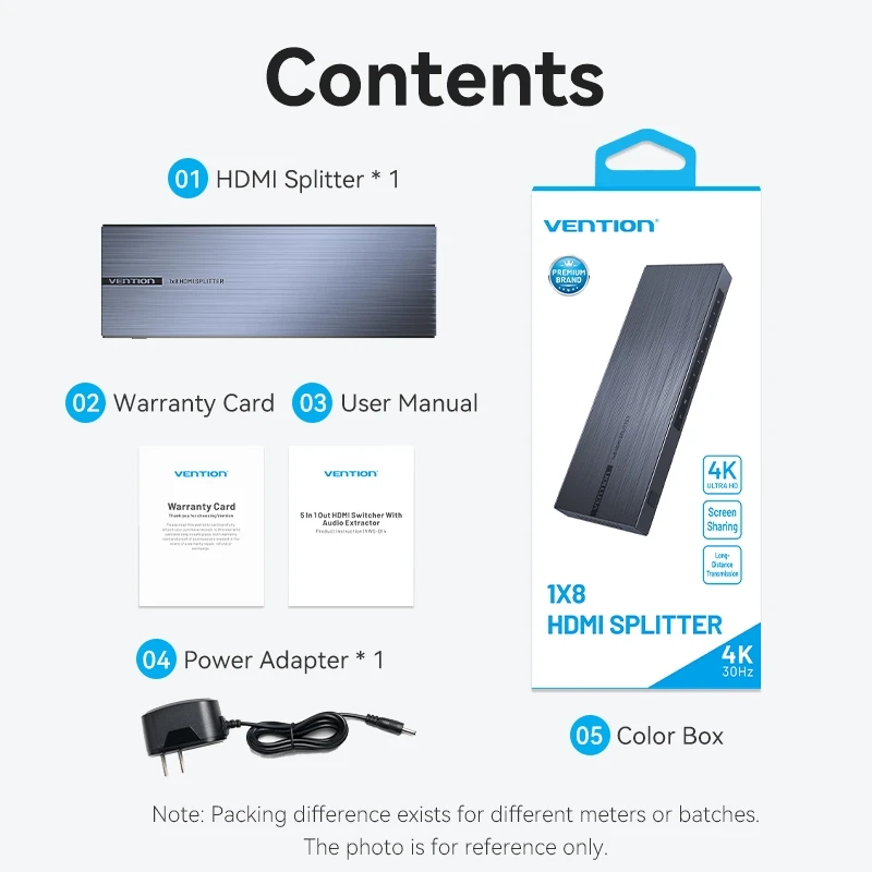 Ventie 8 in 1 4K @ 30Hz HDMI Switcher Splitter HDMI-compatibeleTV-adapter voor XBOX PSD DVD Laptop TV HDTV naar monitor TV