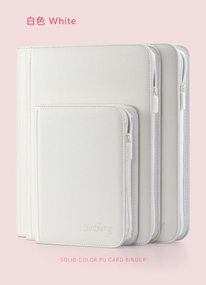 sanseking card binder 9-Pocket PU Zipper 216+ Capacity MTG TCG Trading Card Album Crimson Coral 9-Pocket Card Binder