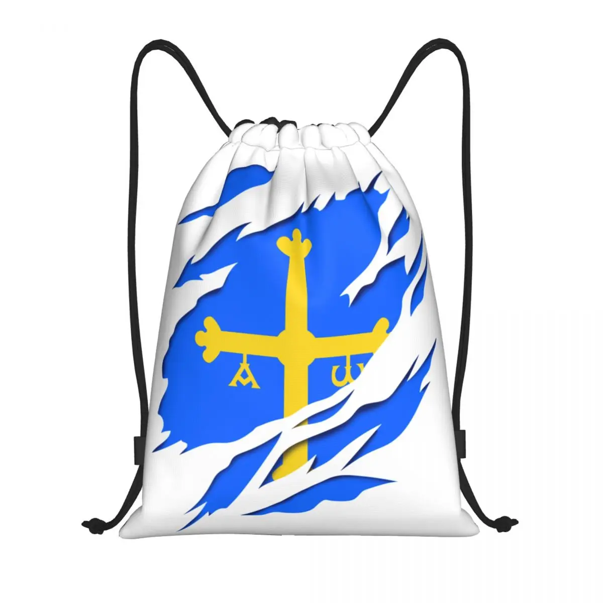 

Изготовленная на заказ сумка с флагом Астурии и гербом на шнурке для женщин и мужчин, легкий спортивный рюкзак для хранения в тренажерном зале в Испании