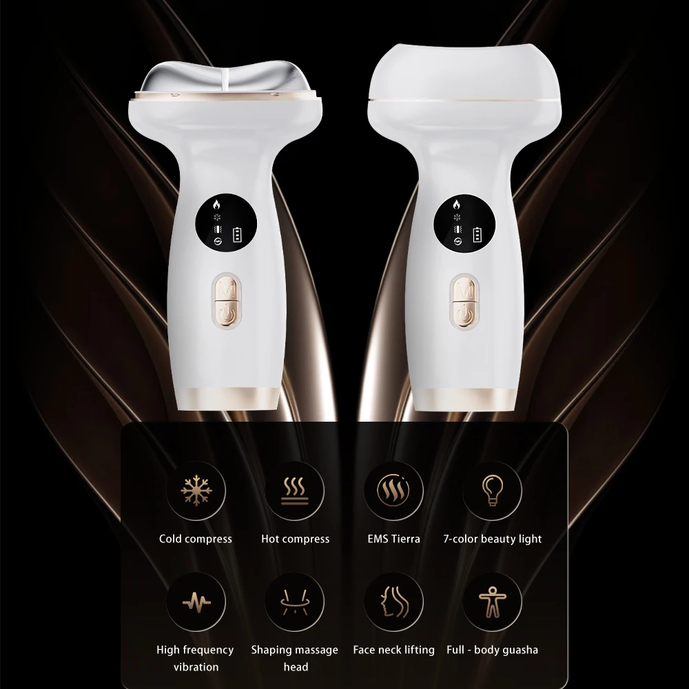 مكركرنت الوجه الرقبة مدلك مصباح ليد العلاج الوجه النحات الاهتزاز التدفئة وضغط الجليد أداة العناية بالبشرة لشد الوجه