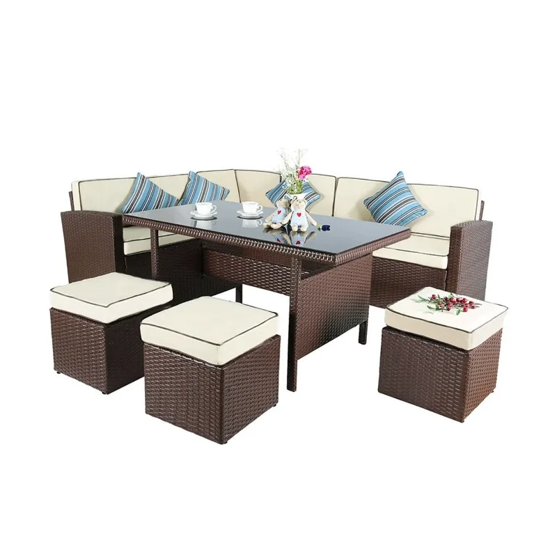 

Outdoor villa modern simple garden sofa casual rattan sofa waterproof sun protection minimalist back chair