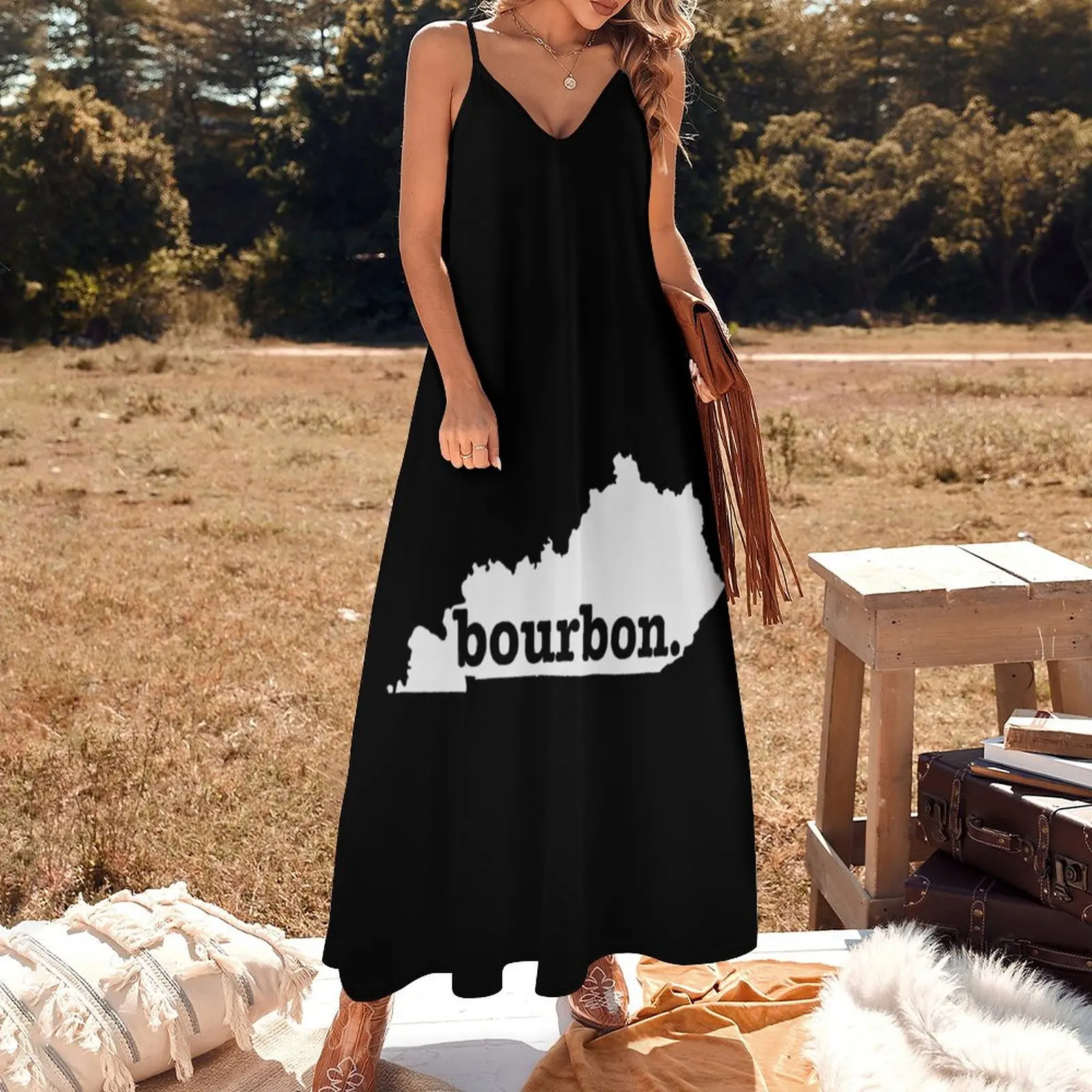 Vestido largo de verano sin mangas para mujer, de la novia prenda de vestir, con estampado de Kentucky Home T Bourbon, 2023