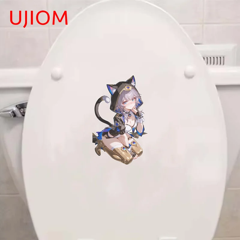 UJIOM Cipher Honkai Star Rail Seductive Girl Wall Sticker Creative Kneel Sitting Vinly Decal Unique Game Room Decor Accessories