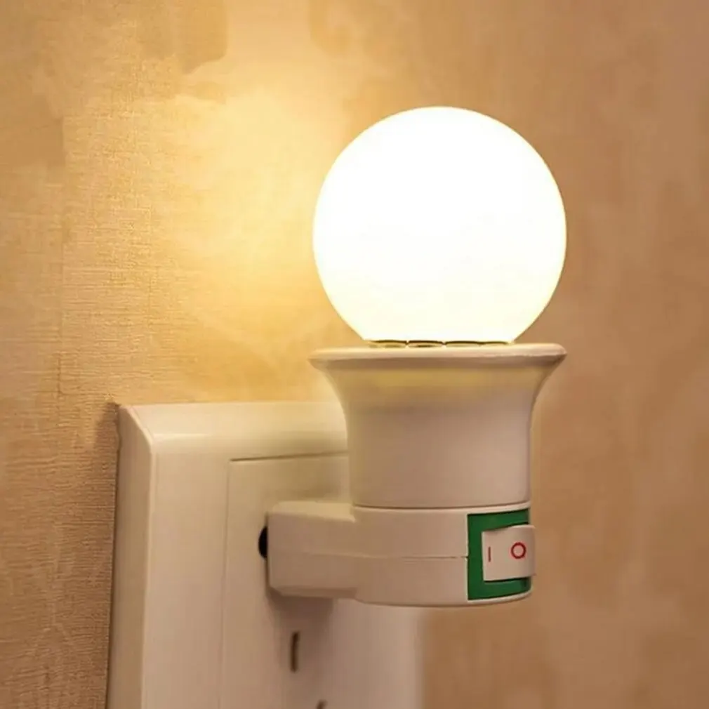 Wall Plug Type Lamp Holder Screw Mouth E27 Plastic Lamp Cap Socket Lamp Socket Converter Adapter Bulb Socket Extension
