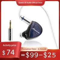 New QoA Mimosa In Ear Earphone 1 Dynamic + 1 Planar IEMs 3.5mm 4.4mm Plug For HiFi Music Headphone  0.78 2pin Cable Headset