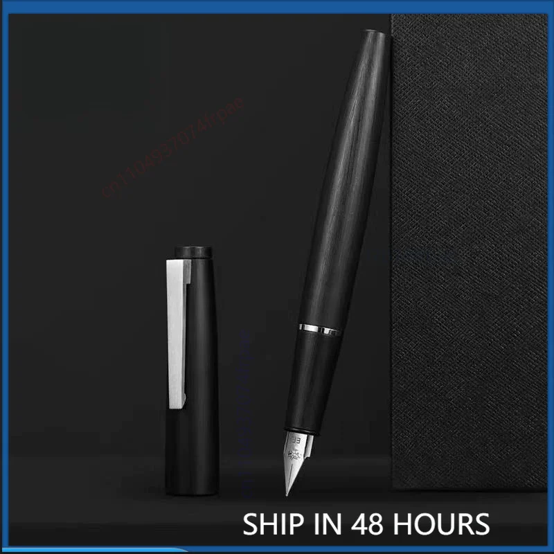 jinhao-80-万年筆ファイバーブラックスリムチップハンドグラインドナギナタペン先デュアルインク供給ハードカリグラフィーライティングペン（2本）