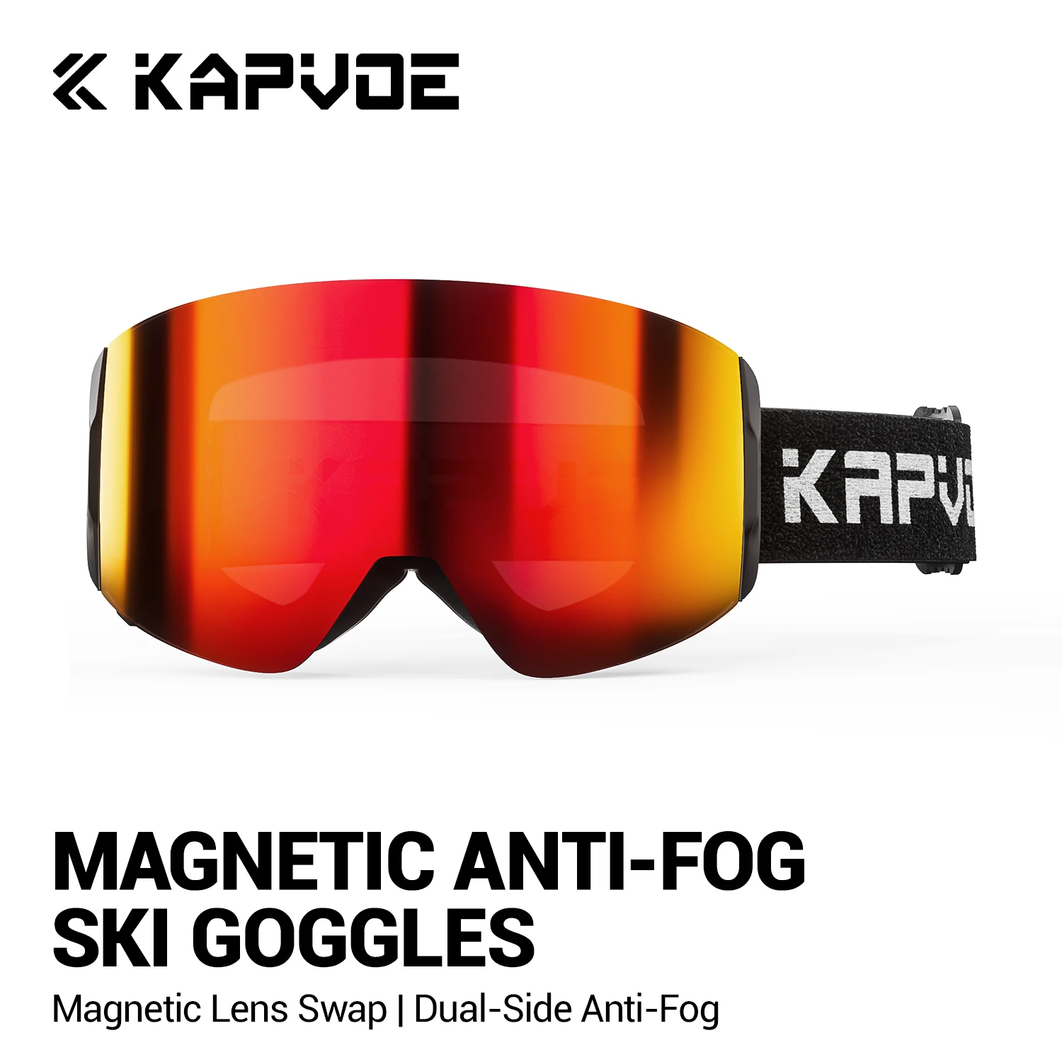 

KAPVOE New Photochromic Winter Sports Ski Goggles Double Magnet Adsorpt Layers UV400 Anti-fog Men Women Snowboard Skiing