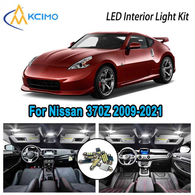 

11pcs High-Quality LED Interior Kit for Nissan 370Z 2009-2021 2014 2015 2016 Premium Error-Free Dome Map Trunk Automotive Lamps