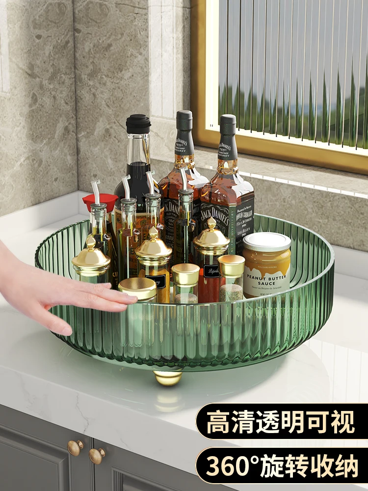 

Kitchen Seasoning Rack Countertop Rotating Storage Household Supplies Special Multi-function Various Artifact Soy Sauce