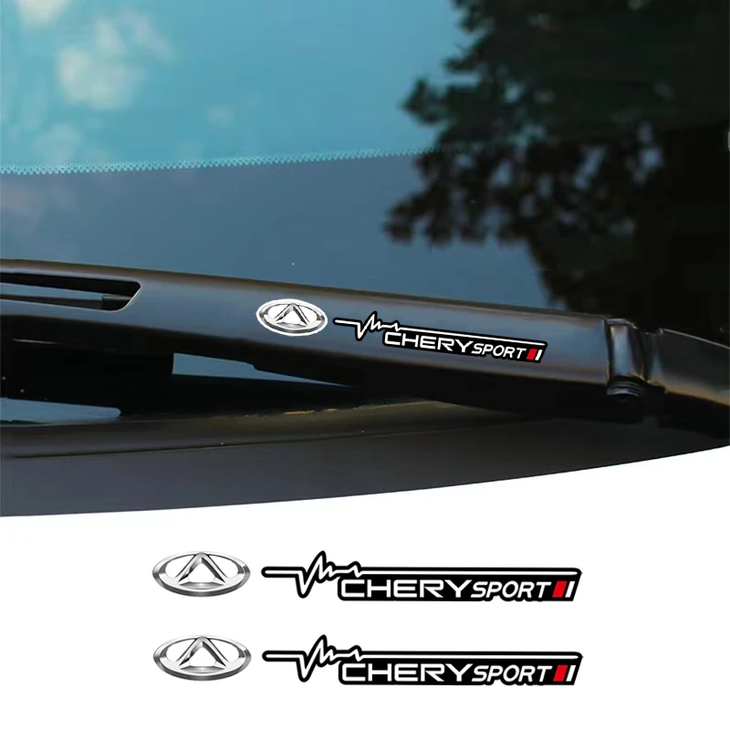 

2Pcs Car Window Wiper Stickers Creative Stickers For Chery Omoda Tiggo Pro Fulwin Arrizo QQ 5x X1 T11 Auto Emblem Decor Decals