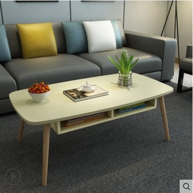 Nordic Coffee Table Simple Living Room Furniture Mini Coffee Table Solid Wood Tea Table Simple Simple Oval Coffee Table