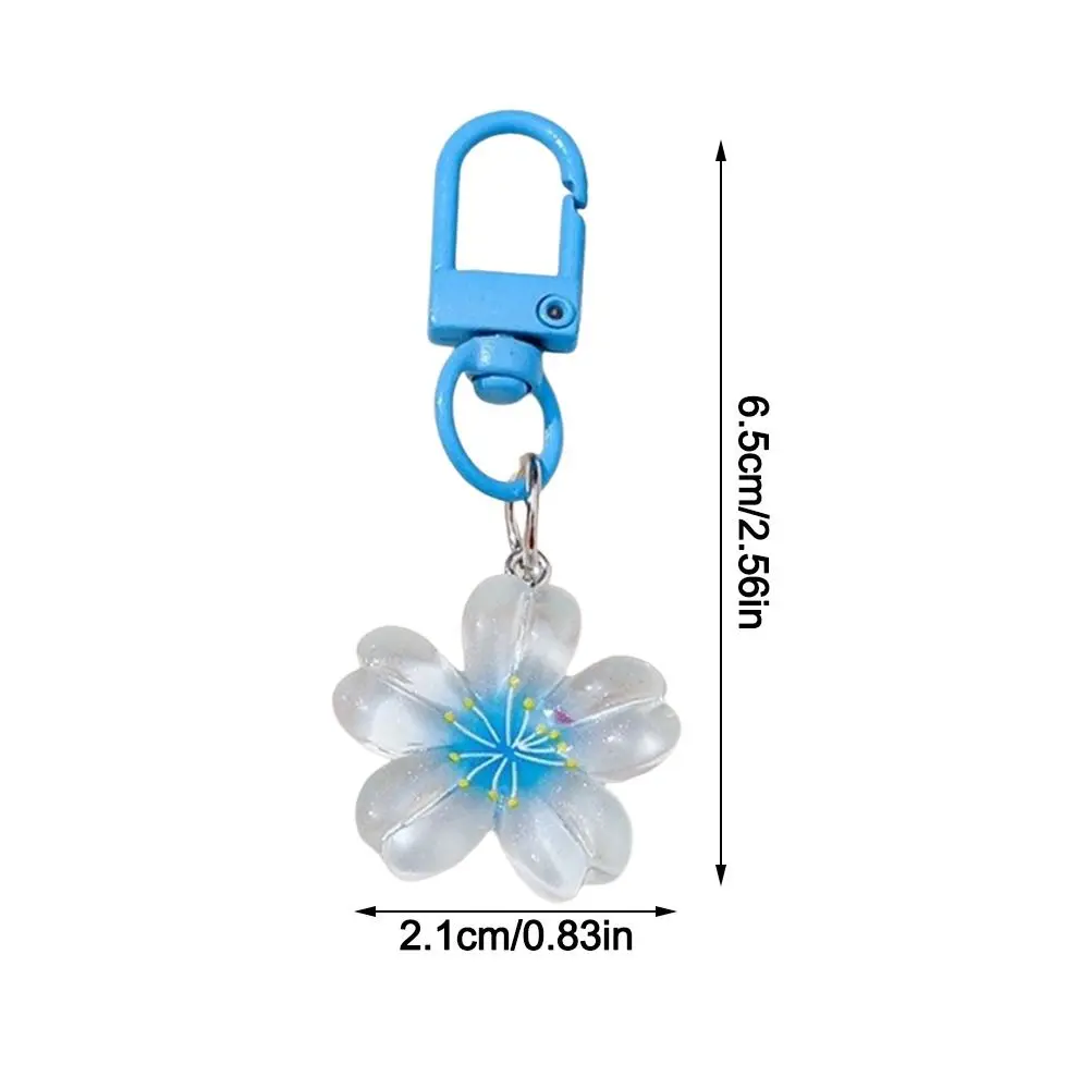 Fashion Resin Flower Keychain Colorful Car Key Ring Floral Backpack Hanging Decoration