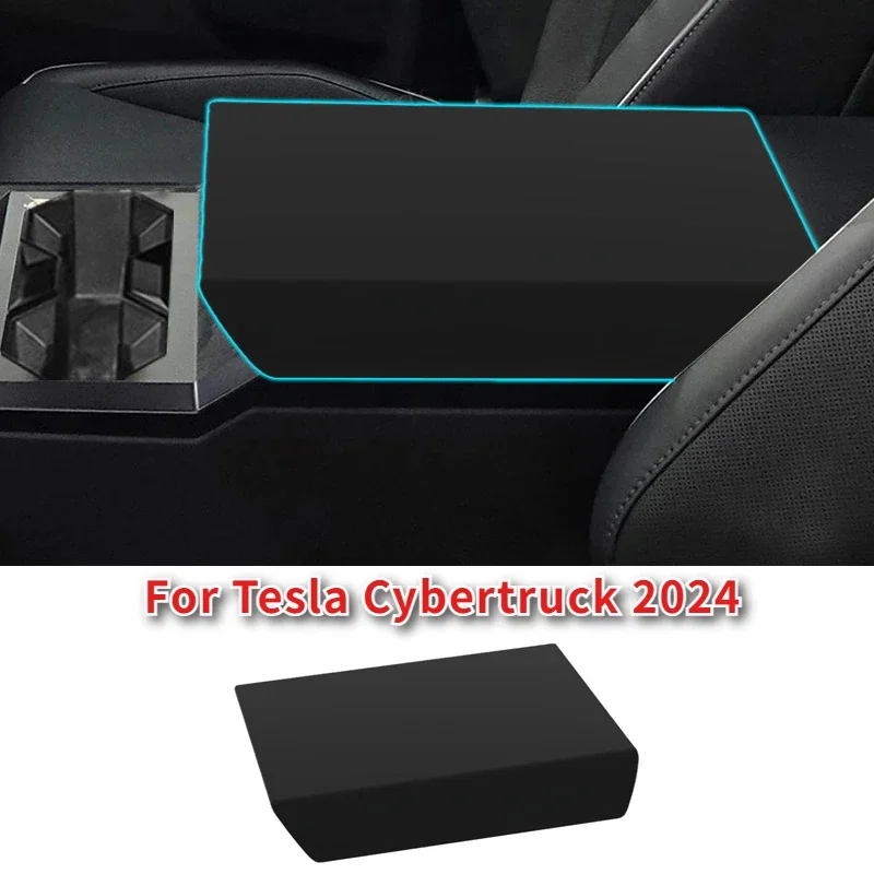 Armrest Box Protective Cover for Tesla Cybertruck 2024 TPE Armrest Box Cover Non-slip for Cyber Pickup Car Interior Accessories