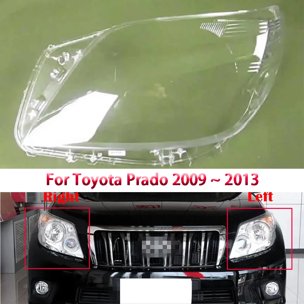 

Замена линз передней прозрачной автомобильной фары для Toyota Prado 2009 2010 2011 2012 2013, крышка фары, прозрачная