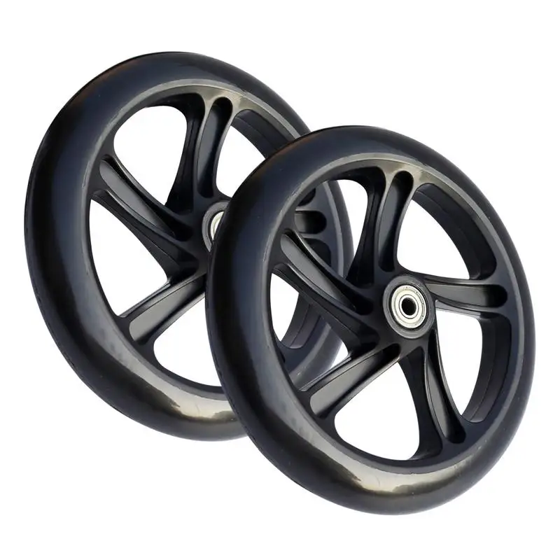 Electric Scooter Wheels Scooter Wheels Skate Wheels Quiet Wheels With Bearings 2 Pcs Replacement 145/180/200mm Trolley Wheels