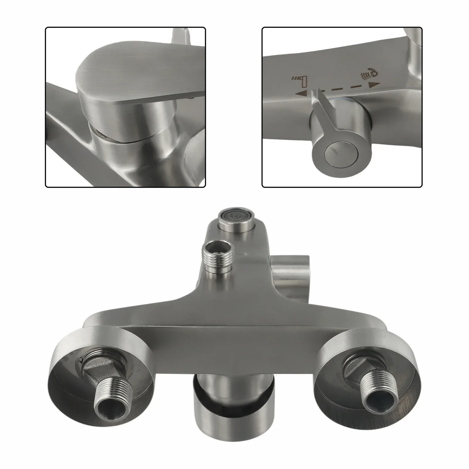 

Wall Mounted Design Mixer Tap Double Holes Installation High Quality Stainless Steel Mixer Tap Stainless Steel