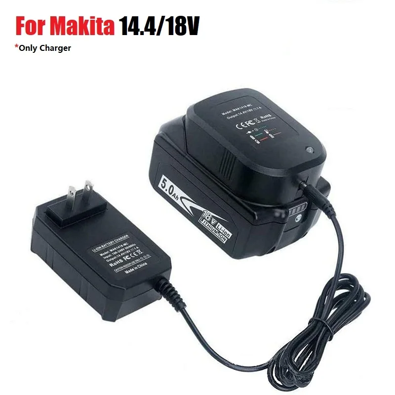 Portable Lithium Battery Charger Replacement For Makita BL1430 BL1830 DC18RC DC18RA 14.4V 18V Tools Compact Design US/EU Plug