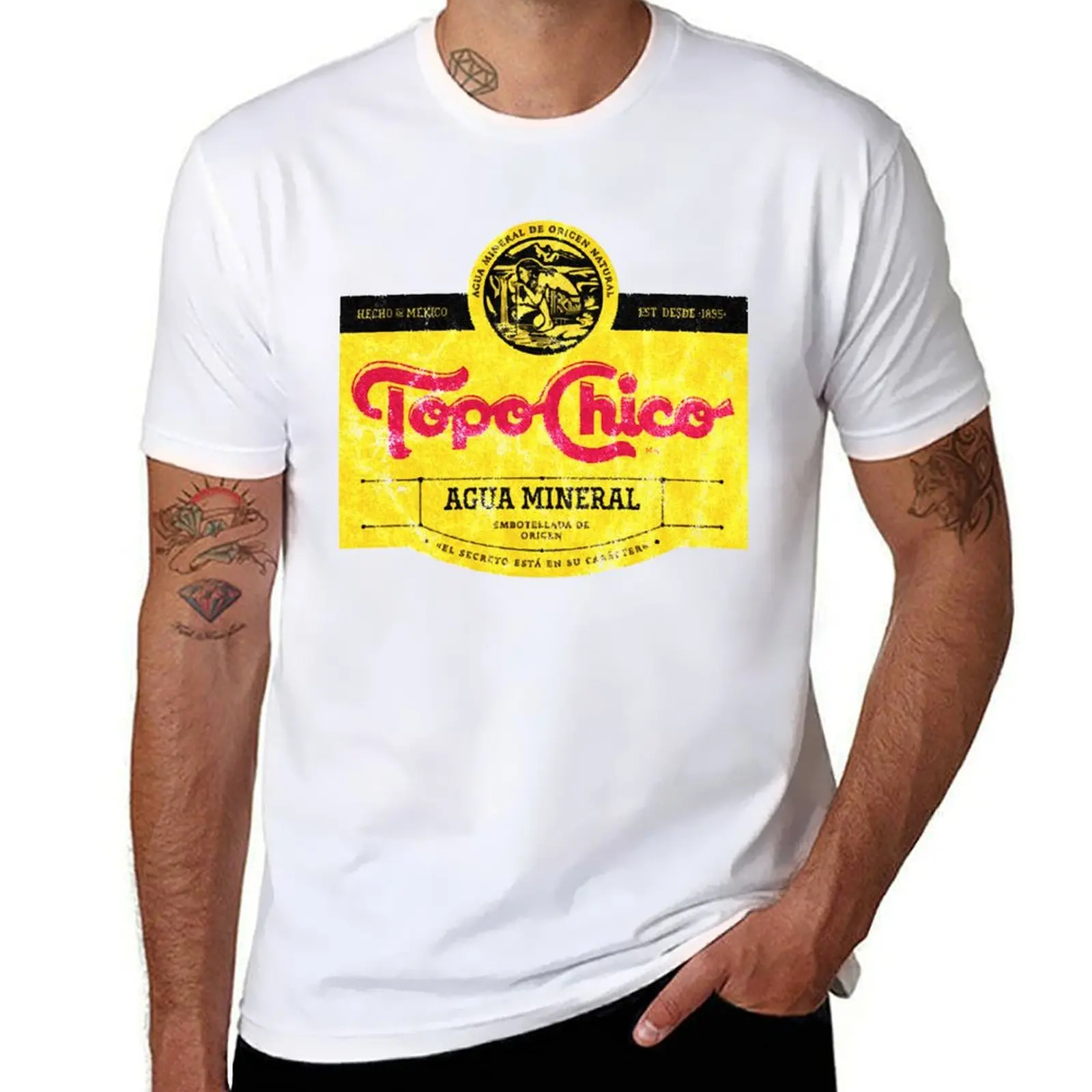 Topo Chico agua mineral logo usado y lavado (agua mineral espumosa) Camiseta clásica camisetas gráficas para hombre Camiseta