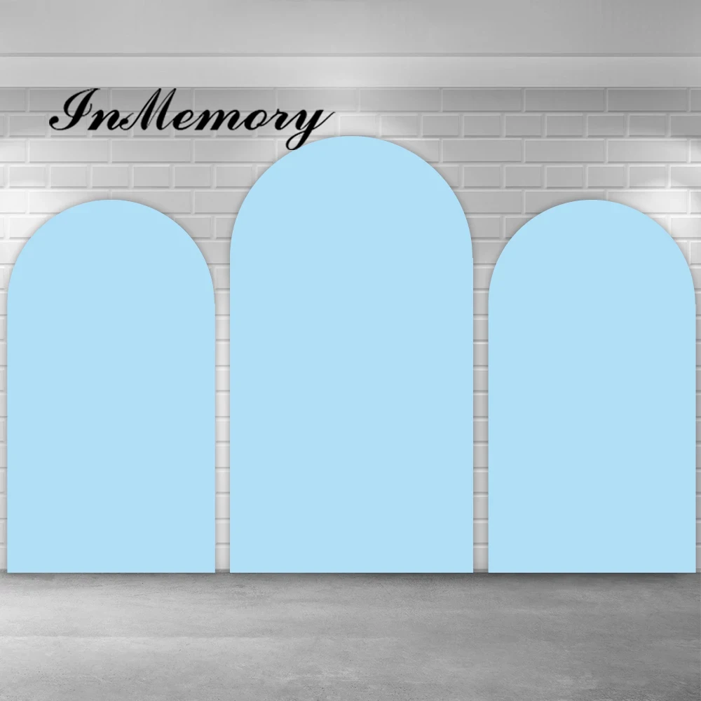 Plain Solid Baby Blue Chiara Arch Backdrop Cover Boys Newborn Baby Shower 1st Birthday Party Background Arched Wall Decoration