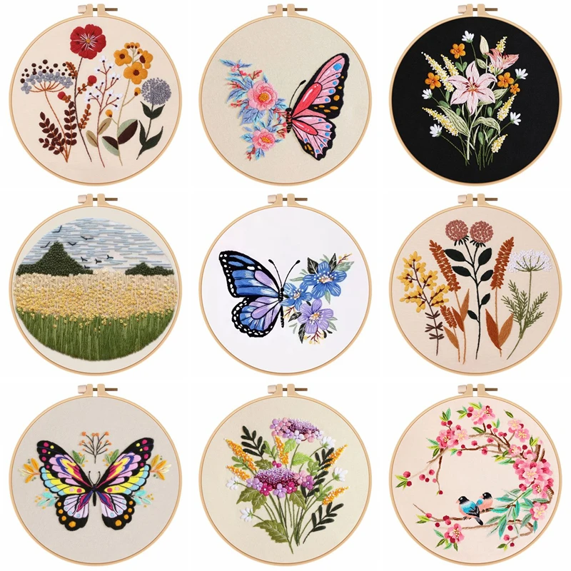 Diy Kit Adult Crafts Skill Hand Sewing Cross Stitch Embroidery Kits Hoop Frame Rings Supplies Racks Patterns Sets For Handmade