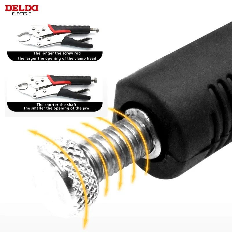 DELIXI ELECTRIC Locking Pliers,Clamp Pliers Adjustable Position for Clamping Parts of Different Thicknesses,With Rubber Sleeve