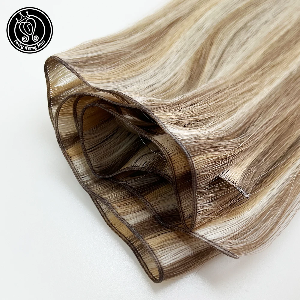 Extensions de cheveux naturels Remy, nickel é, trame invisible, 16-24 pouces