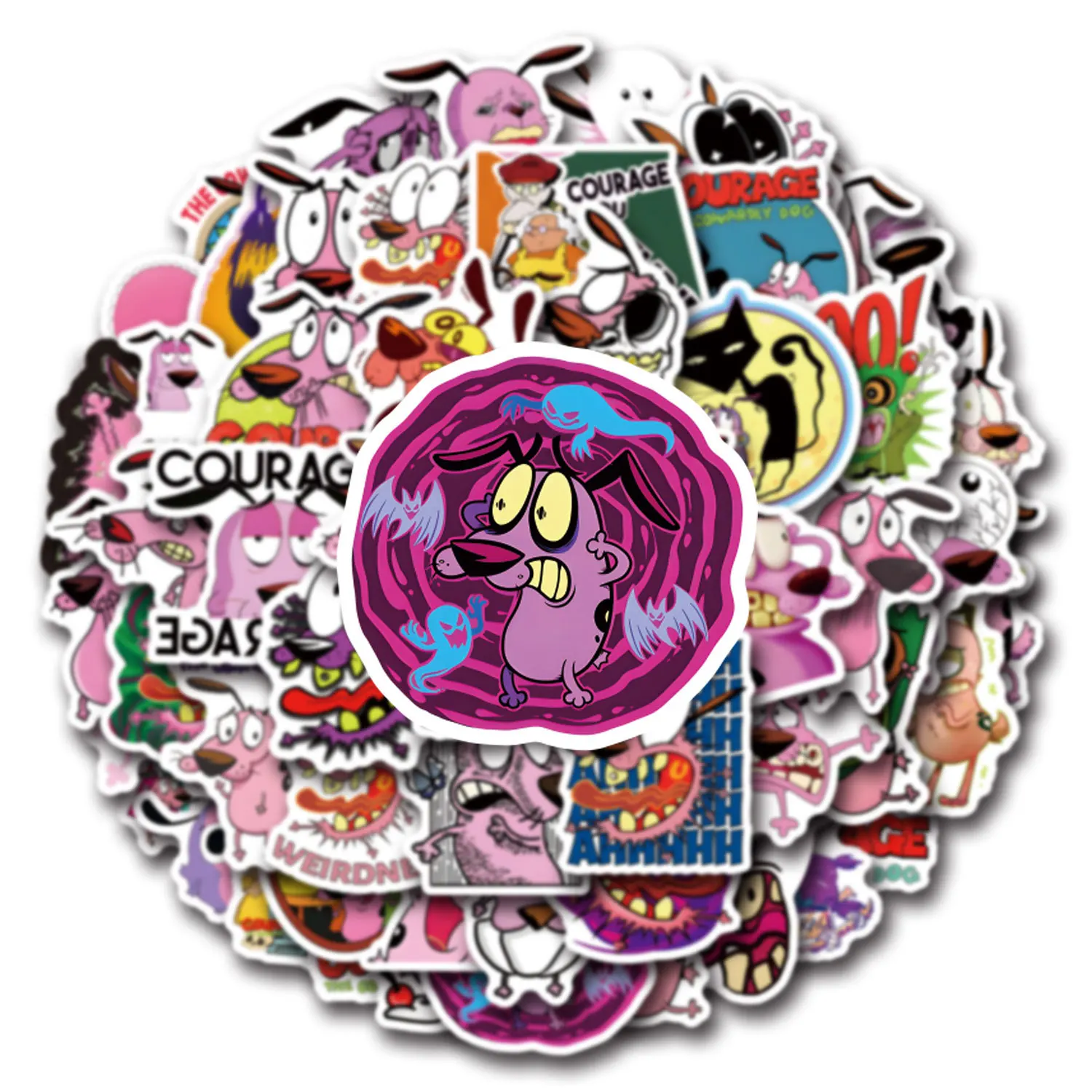 10/30/55PCS COURAGE The Cowardly Dog Cartoon Series Sticker Decals Toys DIY Suitcase Skateboard Phone Luggage Bike Sticker Gift