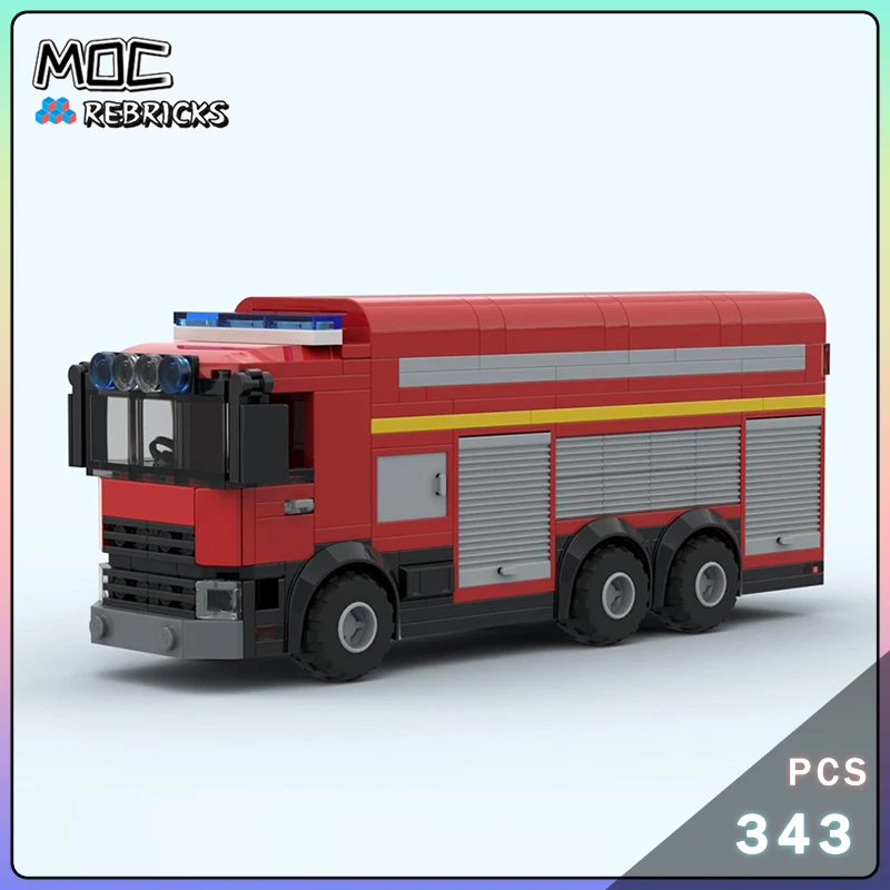 MOC ELW1 GW-Atemschutz camion pompier spécialiste unité de sauvetage blocs de construction bricolage modèle assemblage briques garçon jouet cadeaux de noël