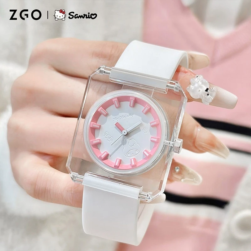 New Melody Hello Kitty Watch Co Branded Middle High School Student Dopamine Block Waterproof Simple Leisure Fashionable Children