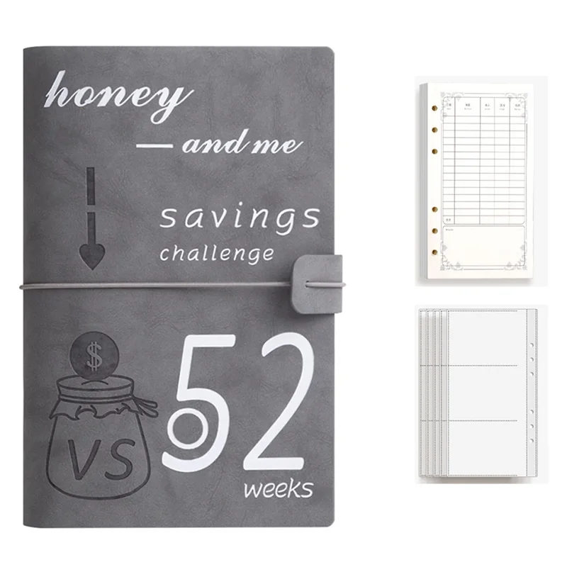 

E-Easy To Use-52 Weeks Budget Binder Planner Cash Envelopes For Couple's Challenge To Save Money Cash Deposit Organizer Imitatio