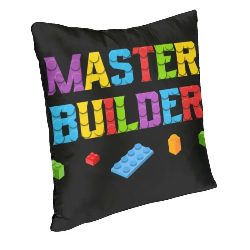 Kids Cool Master Builder Block Building Square Throw Pillow Cover Decoration 3D Double-sided Printing Cushion Cover for Sofa