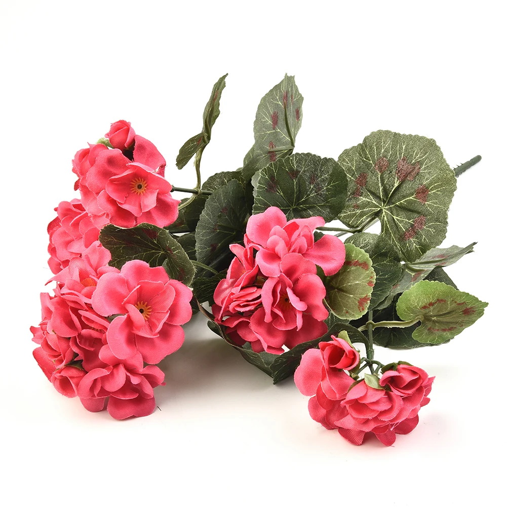 36cm Artificial Geranium Flowers Plant Red Pink White Purple For Wedding Party Garden Christmas Ornament Home Decoration