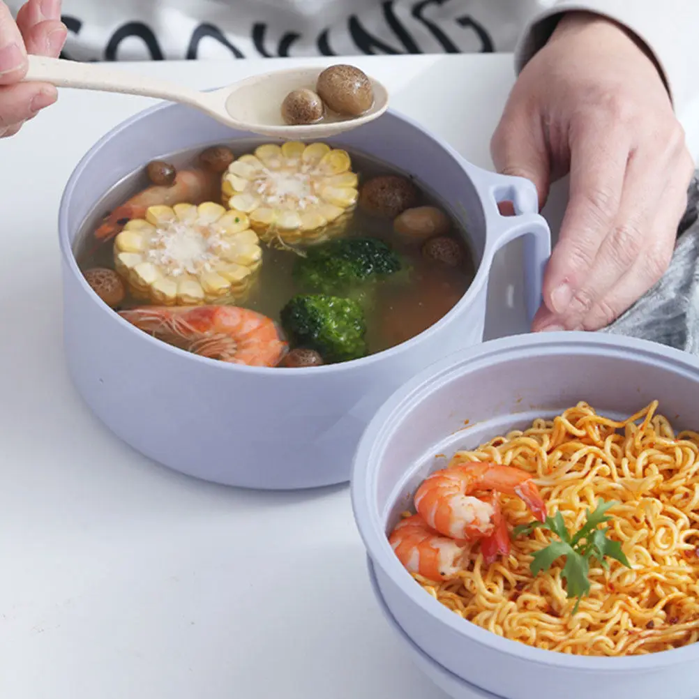 Juego de 3 Tazones para Ramen Aptos para Microondas, Tazón para Sopa y Fideos con Colador, para Fideos Instantáneos, Bibimbap, Ramen, Cocina en Microondas