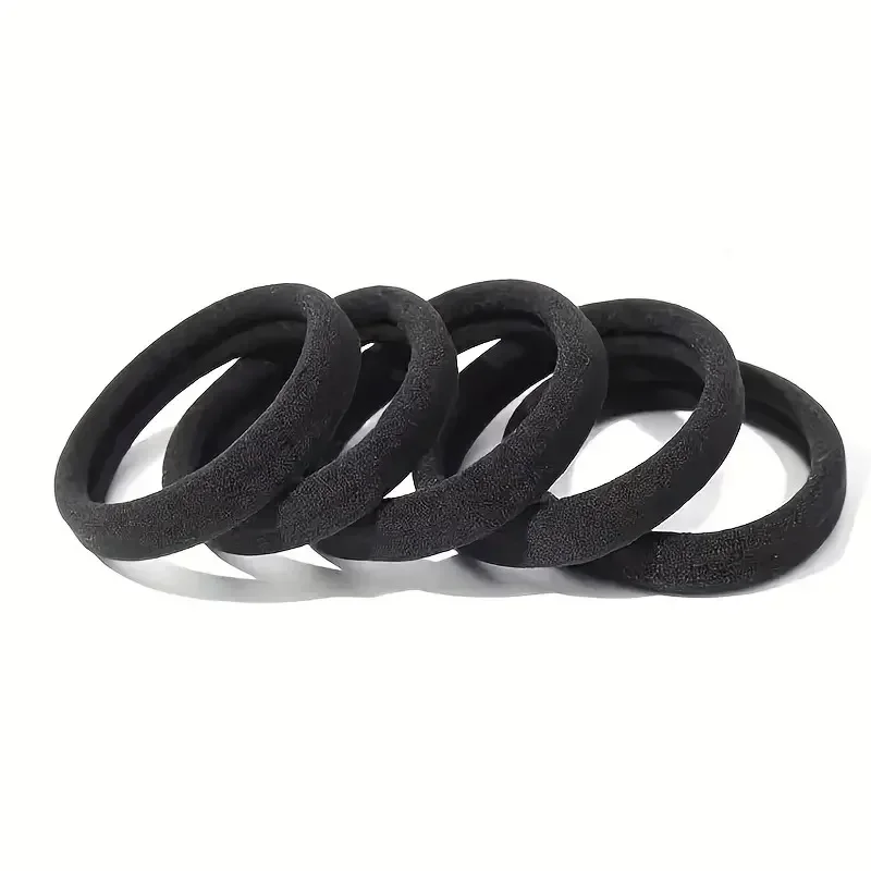 50/100 Stück schwarze Haarbänder für Frauen und Mädchen, Haarband, hochelastisches Gummiband, Haargummis, Pferdeschwanzhalter, Haargummis, Zubehör
