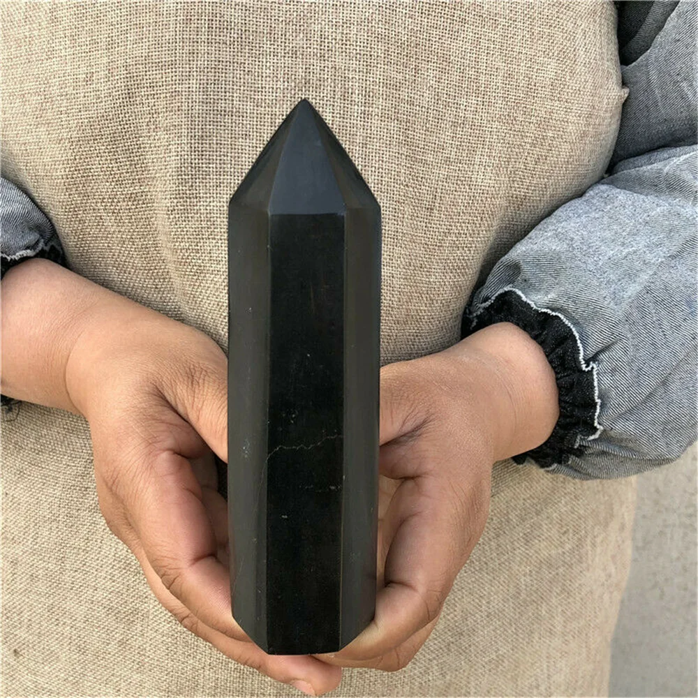 

Magical Natural Black Tourmaline Stone Column Crystal ​Magic Wand Mineral Healing Home Office Degaussing Decoration Energy Gem