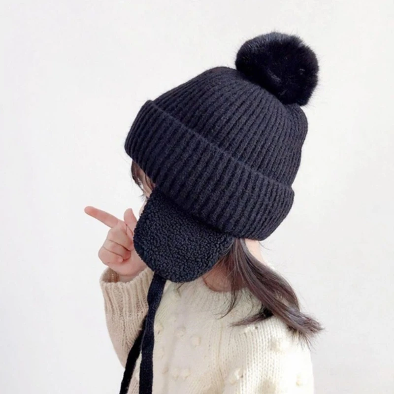 RIRI Gorro cálido con orejeras para niños, gorro invierno con orejeras felpa, para salidas en climas fríos