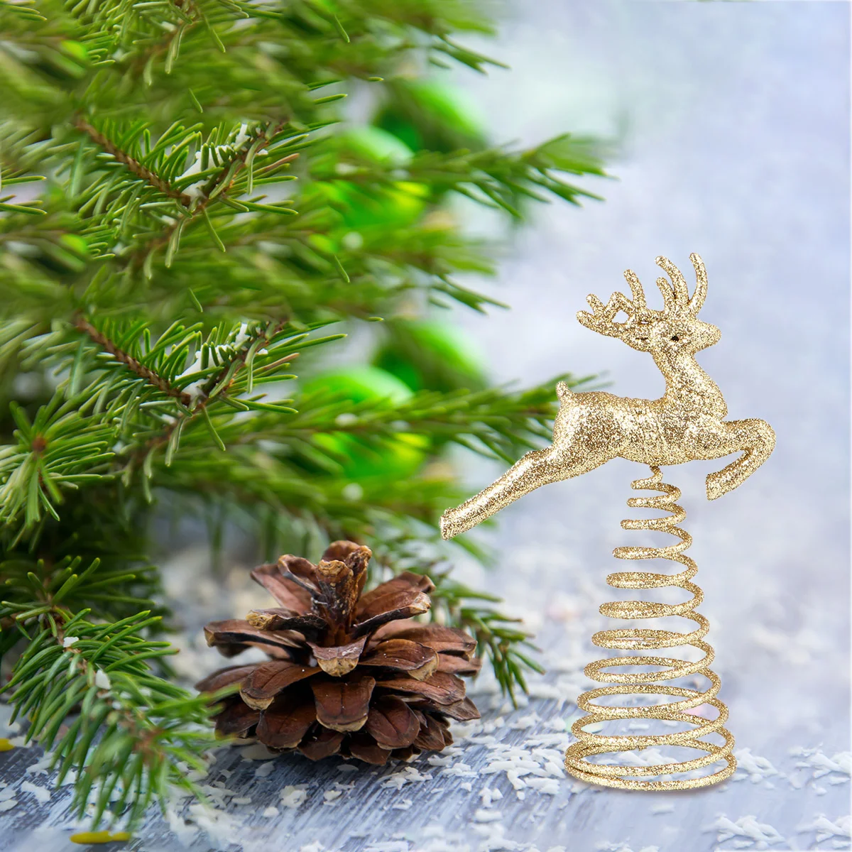 Christmas Tree Decoration Top Star Iron Deer Festival Treetop Shine Reindeer Hugger