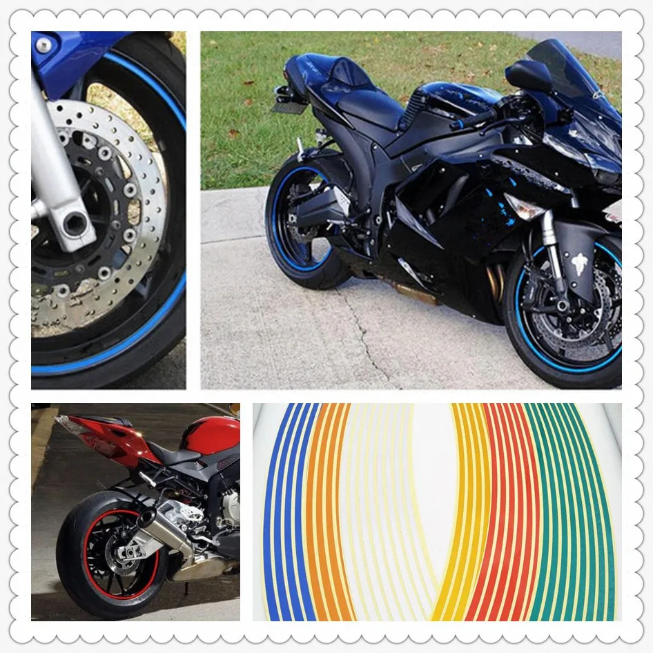 Strips Motorcycle Wheel Sticker Reflective Decals Rim Tape Bike Car Styling For SUZUKI BANDIT GSF1250 KTM Bajaj PulsaR 200