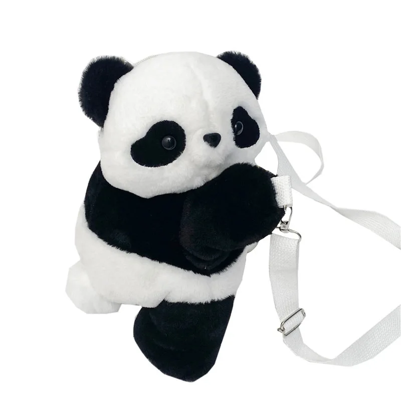 2024 New Fashion Panda Backpack Fresh Sweet Cute Cartoon Plush Toy Bag Symulacja plecaka z poduszką