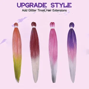 Rave haircuts for girls, 3 shades, ombre, straight braids, mixed hair, pink, pink, white, crazy hair, braids of the day 8 Main Sales Children's Maluco Chapeu - №1