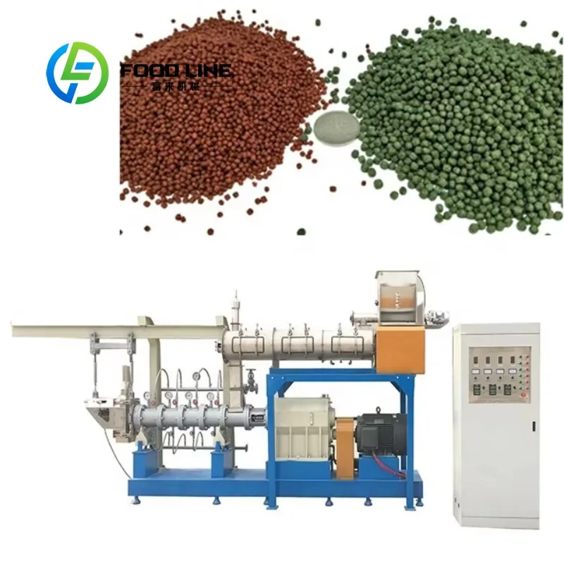 Customized Multifunctional Automatic Fish Feed Extruder Dryer Floating Feed Processing Machine for Aquaculture Farms