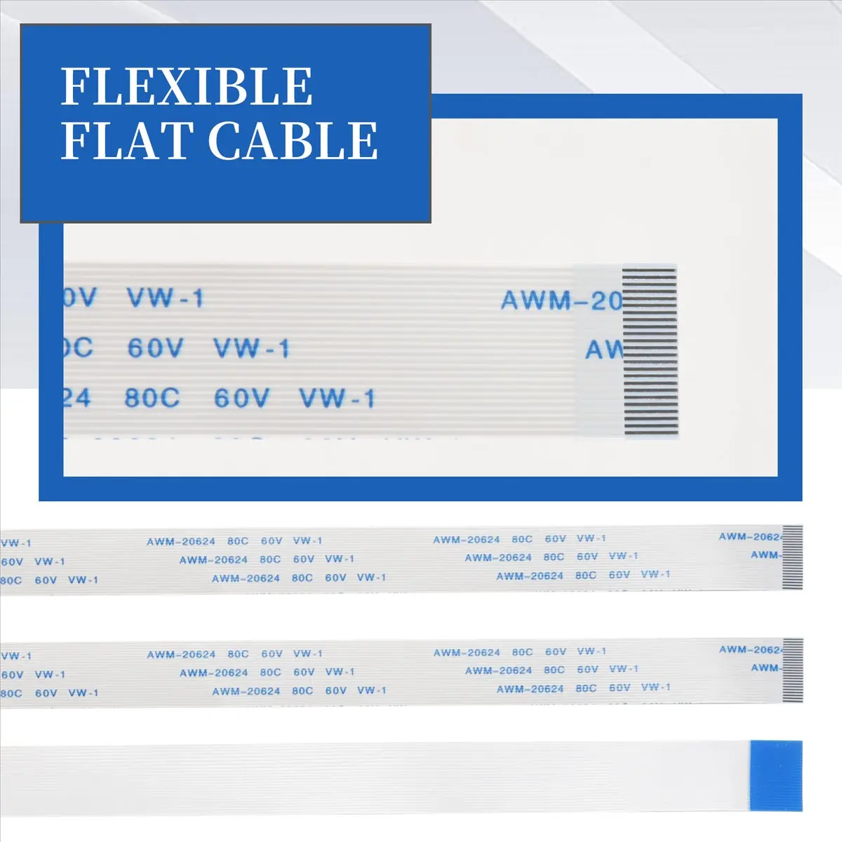 A10I 3 Pcs 0.5mm Pitch 200mm Length 24 Pin Flexible Flat Cables