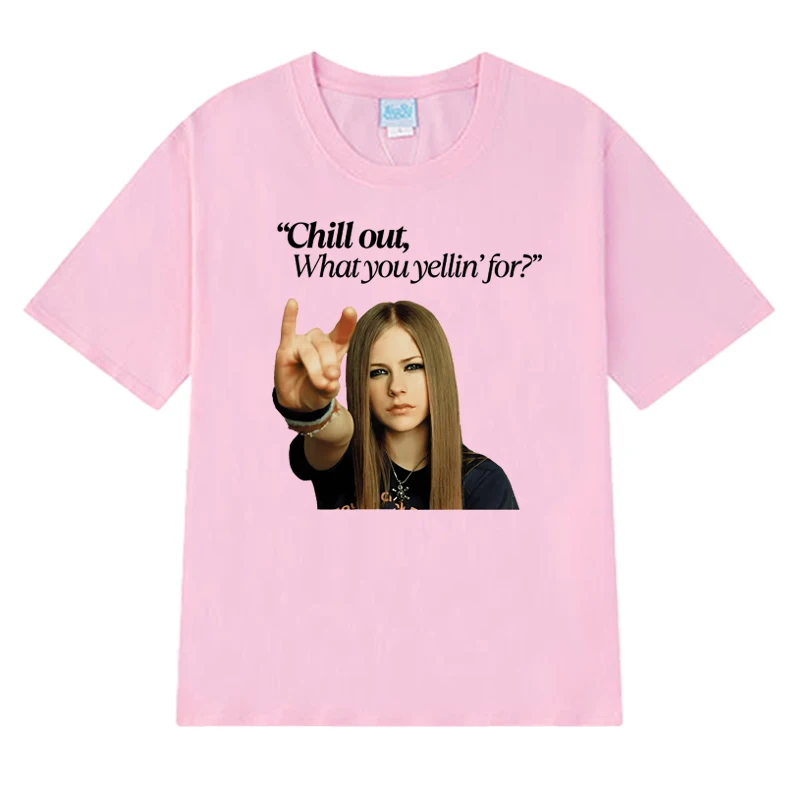 حار المغني أفريل لافين البرد خارج الجرافيك طباعة تي شيرت 2025 الرجال النساء موضة Y2k قصيرة الأكمام تي شيرت للجنسين 100% قطنية عالية الجودة